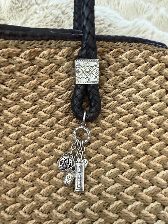 Brighton Rita Woven Jute Tote Bag with Brown Braided Handles - Picture 5 of 8